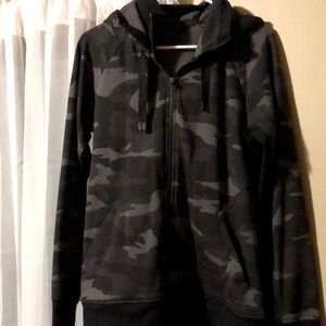 Athleta black camo zip-up hoodie. Size L, like new, smoke free home